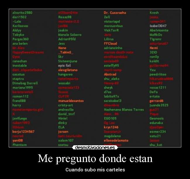 Me pregunto donde estan -