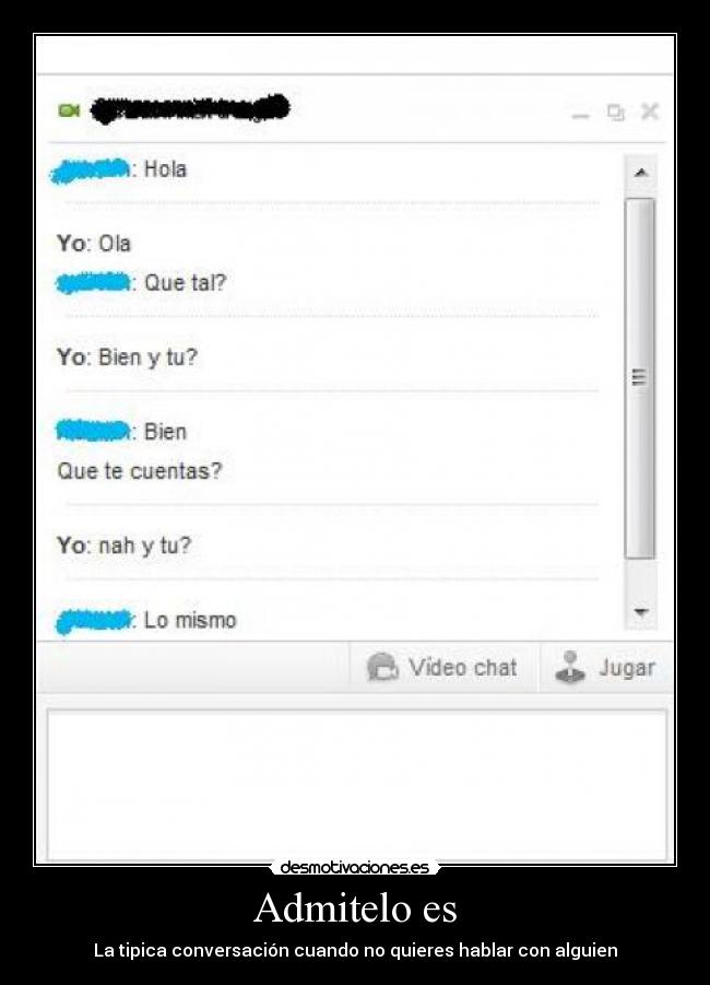 Admitelo es - La tipica conversación cuando no quieres hablar con alguien