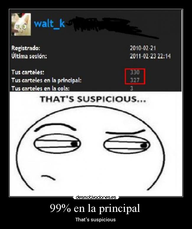 99% en la principal - Thats suspicious