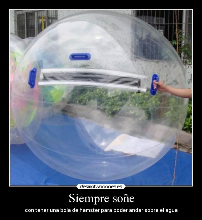 Siempre soñe - con tener una bola de hamster para poder andar sobre el agua