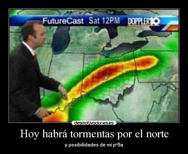 Hoy habrá tormentas por el norte -