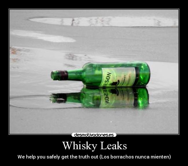 carteles wikileaks whisky leaks desmotivaciones