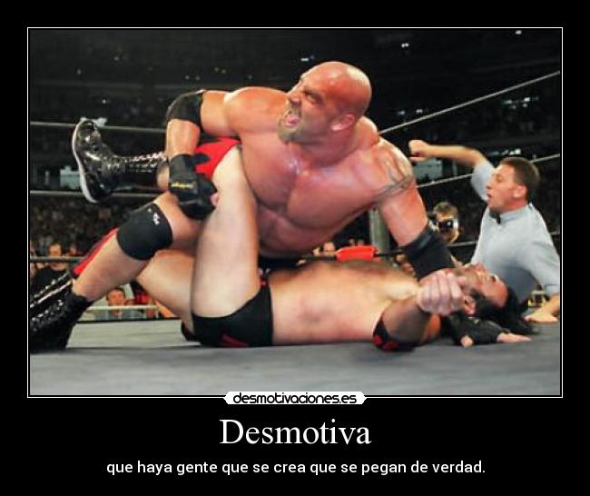Desmotiva - que haya gente que se crea que se pegan de verdad.