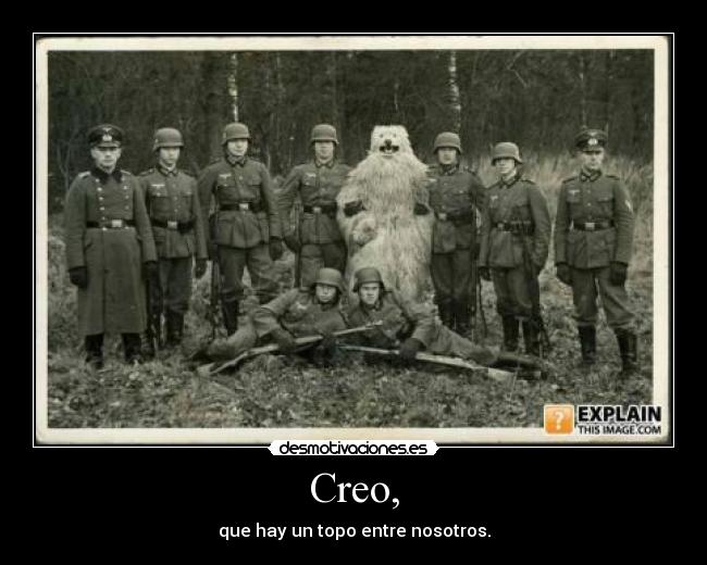 Creo, - que hay un topo entre nosotros.