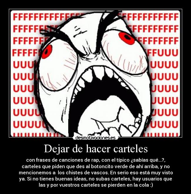 Dejar de hacer carteles -