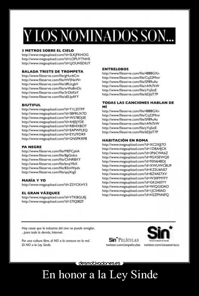 En honor a la Ley Sinde -