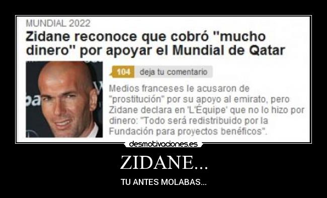 ZIDANE... - TU ANTES MOLABAS...