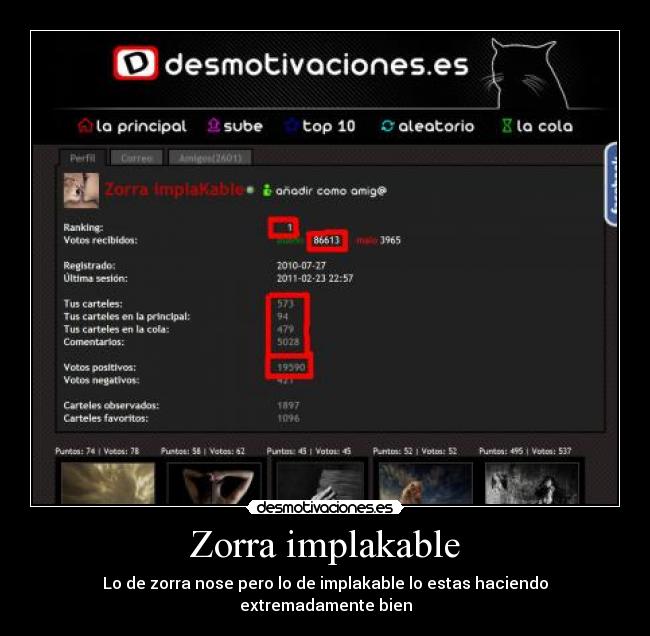 Zorra implakable - Lo de zorra nose pero lo de implakable lo estas haciendo extremadamente bien