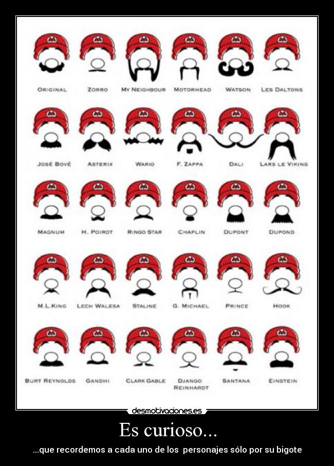 Es curioso... - ...que recordemos a cada uno de los  personajes sólo por su bigote