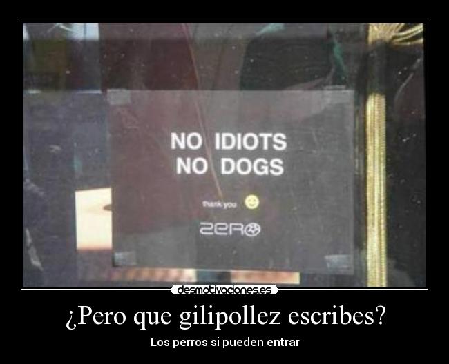¿Pero que gilipollez escribes? - Los perros si pueden entrar