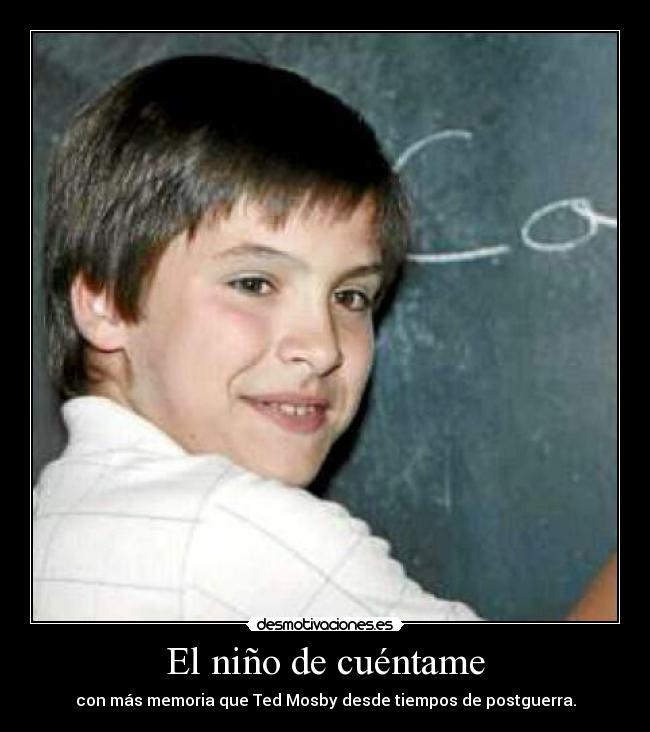 El niño de cuéntame - con más memoria que Ted Mosby desde tiempos de postguerra.