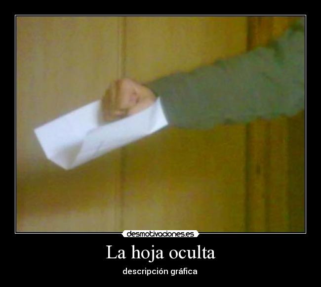 La hoja oculta - descripción gráfica