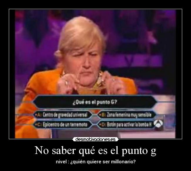 No saber qué es el punto g -