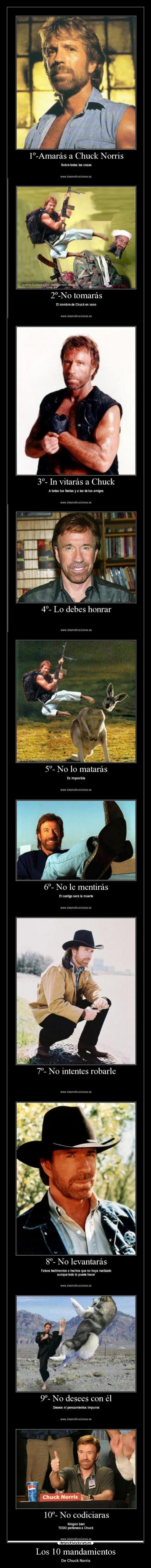 carteles mandamientos chuck desmotivaciones