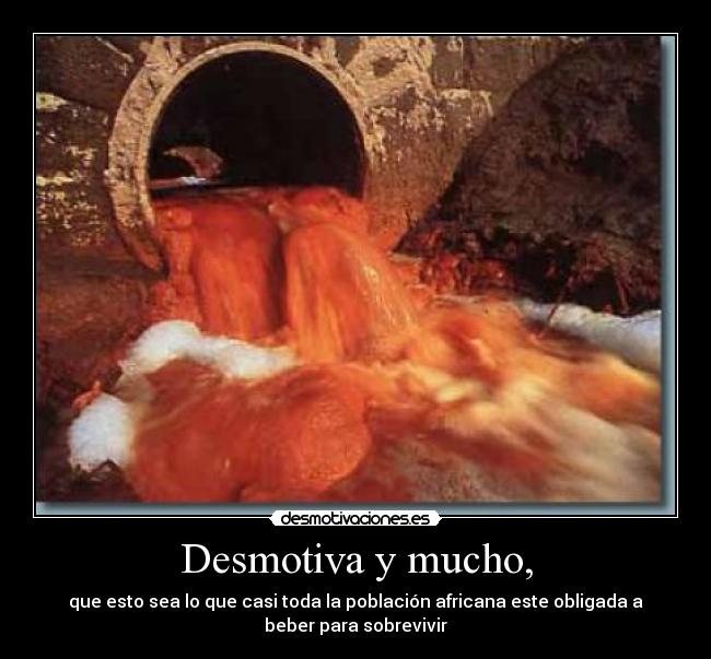 Desmotiva y mucho, - que esto sea lo que casi toda la población africana este obligada a
beber para sobrevivir