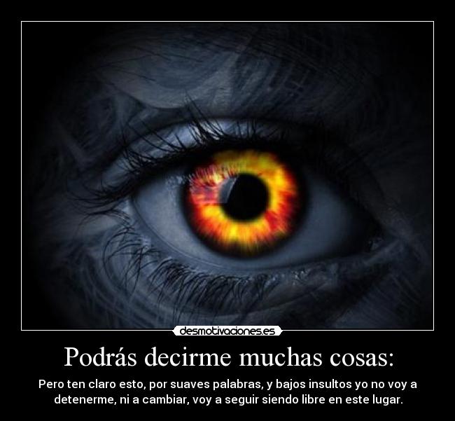 Podrás decirme muchas cosas: - 