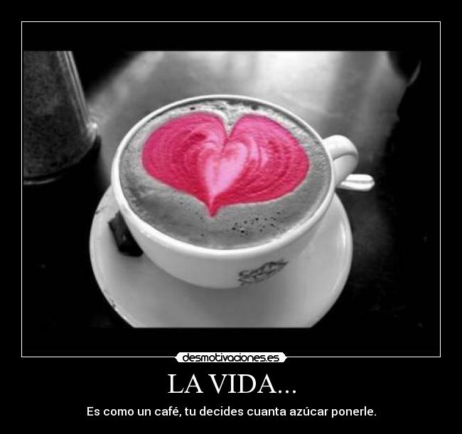 LA VIDA... - Es como un café, tu decides cuanta azúcar ponerle.