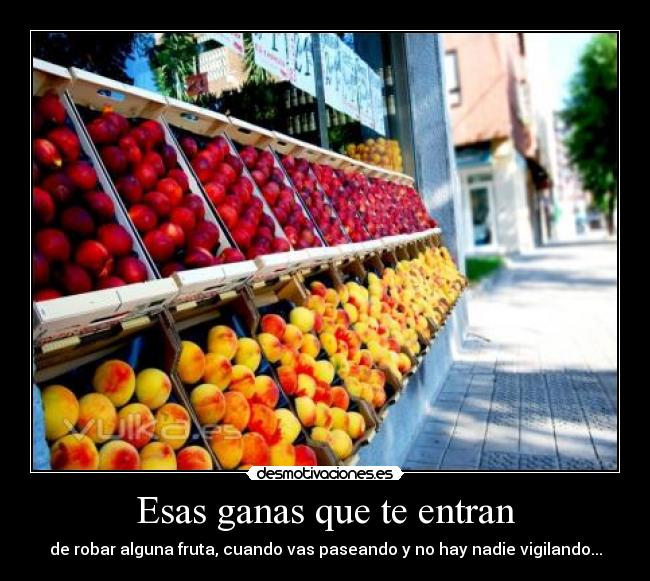 Esas ganas que te entran - de robar alguna fruta, cuando vas paseando y no hay nadie vigilando...