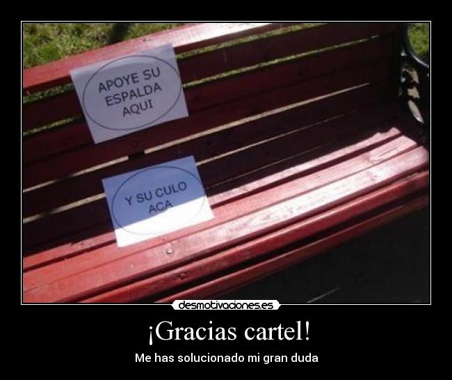 ¡Gracias cartel! - Me has solucionado mi gran duda
