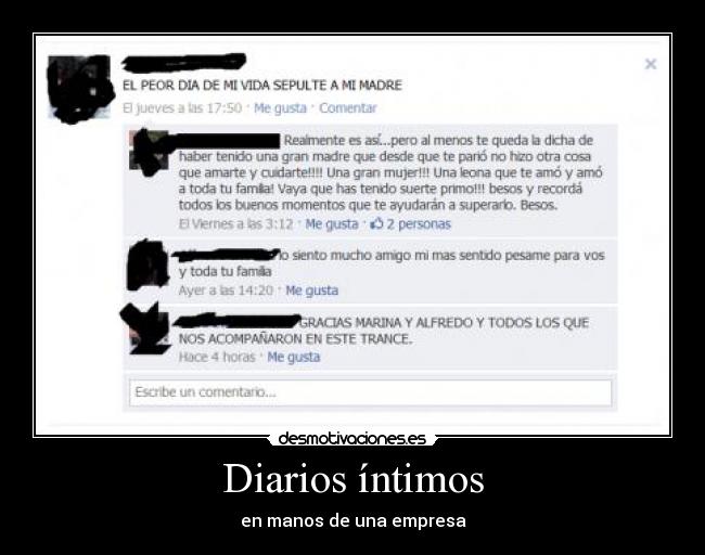 Diarios íntimos - en manos de una empresa