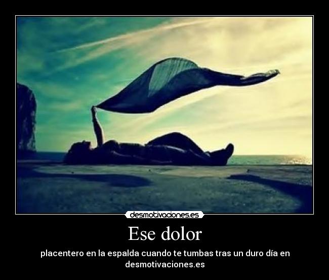 Ese dolor - placentero en la espalda cuando te tumbas tras un duro día en desmotivaciones.es