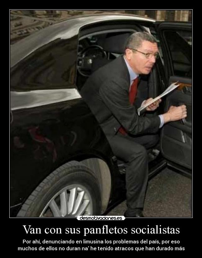 Van con sus panfletos socialistas - 