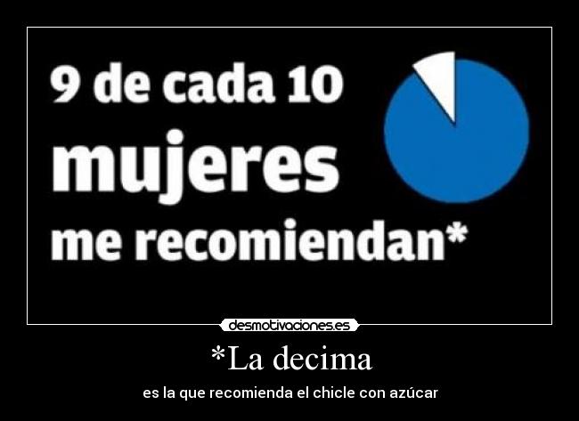 *La decima - es la que recomienda el chicle con azúcar