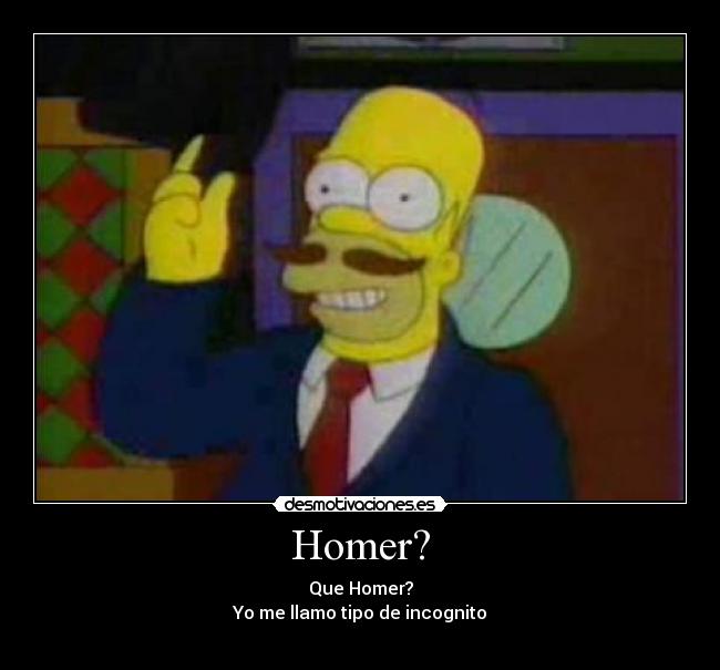 Homer? - Que Homer?
Yo me llamo tipo de incognito
