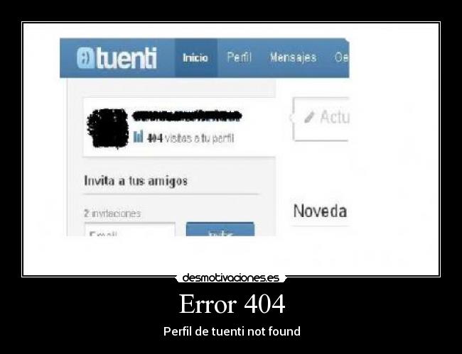 Error 404 - Perfil de tuenti not found