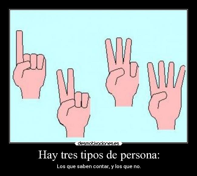 Hay tres tipos de persona: -