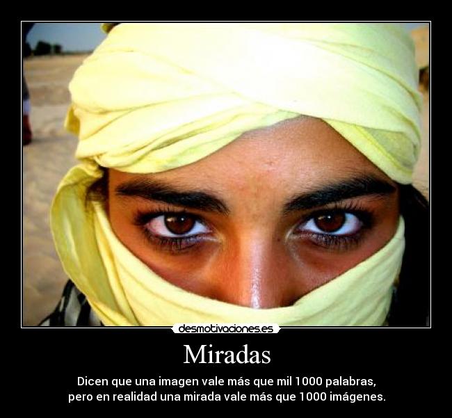 Miradas - Dicen que una imagen vale más que mil 1000 palabras,
pero en realidad una mirada vale más que 1000 imágenes.