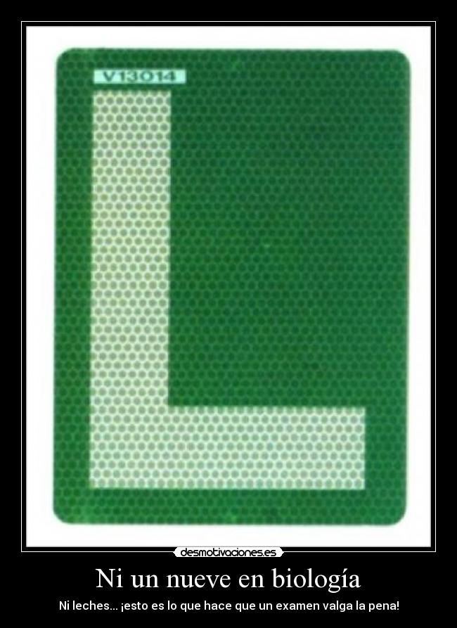 Ni un nueve en biología - Ni leches... ¡esto es lo que hace que un examen valga la pena!