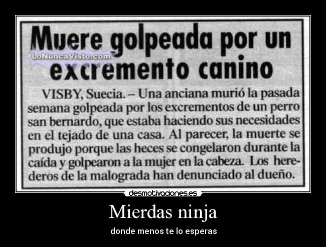 Mierdas ninja - donde menos te lo esperas