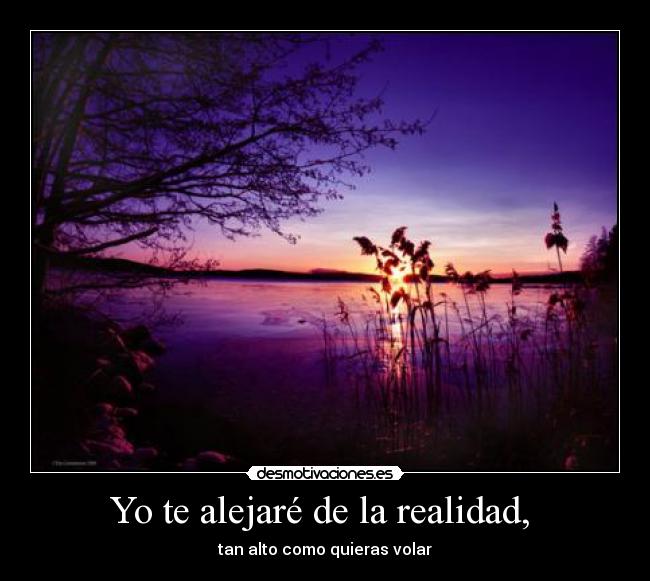 Yo te alejaré de la realidad, - tan alto como quieras volar