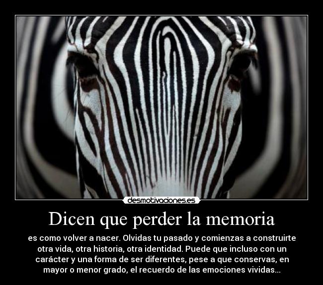Dicen que perder la memoria - 