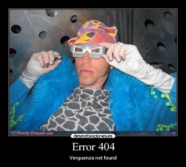 Error 404 - Verguenza not found