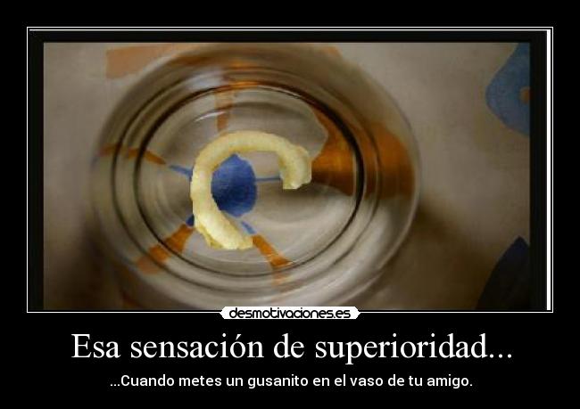 Esa sensación de superioridad... -
