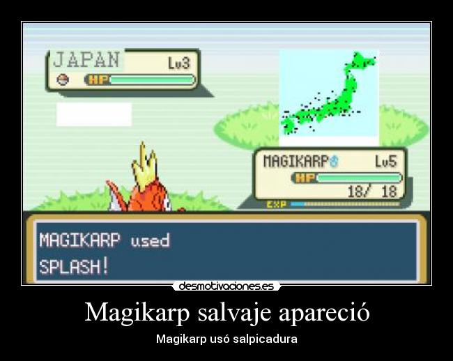 Magikarp salvaje apareció -