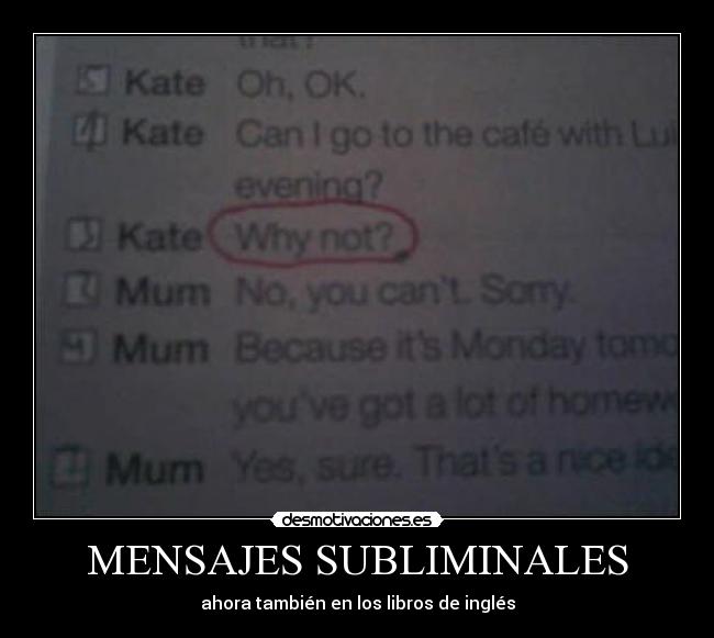 MENSAJES SUBLIMINALES - ahora también en los libros de inglés