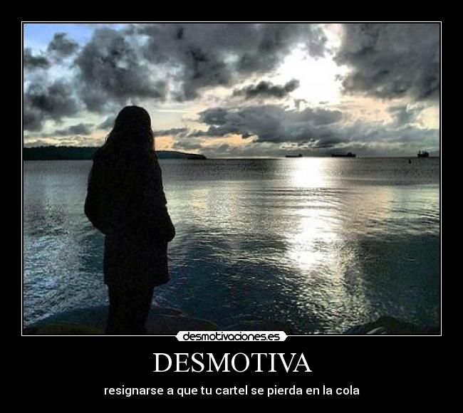 DESMOTIVA - resignarse a que tu cartel se pierda en la cola