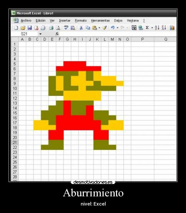 Aburrimiento - nivel: Excel
