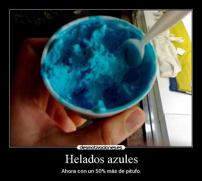 Helados azules - Ahora con un 50% más de pitufo.