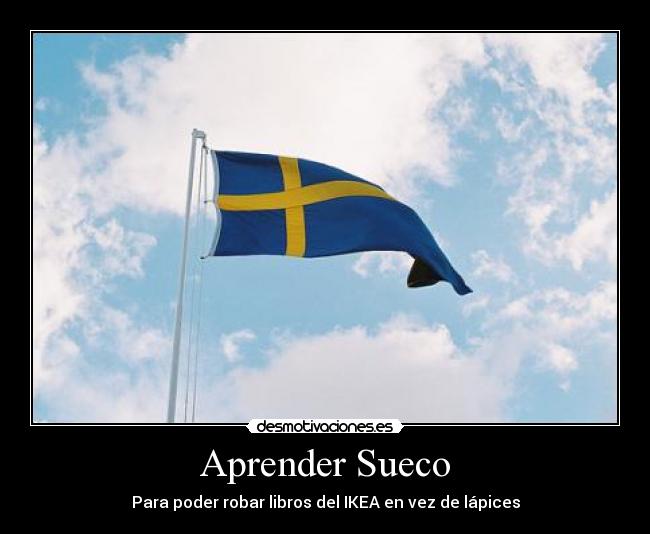 carteles aprender sueco robar libros ikea desmotivaciones
