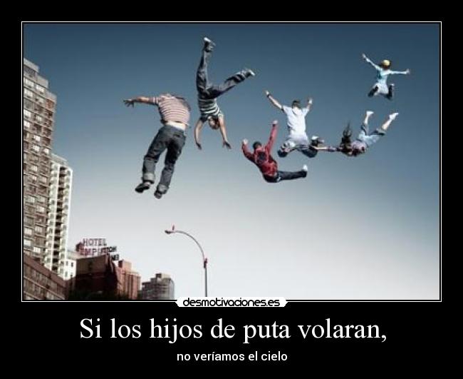 carteles hijos puta volar refran desmotivaciones