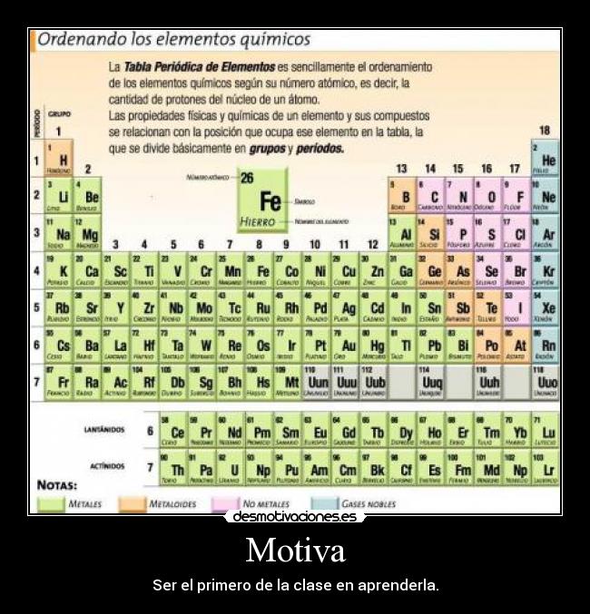 Motiva - Ser el primero de la clase en aprenderla.