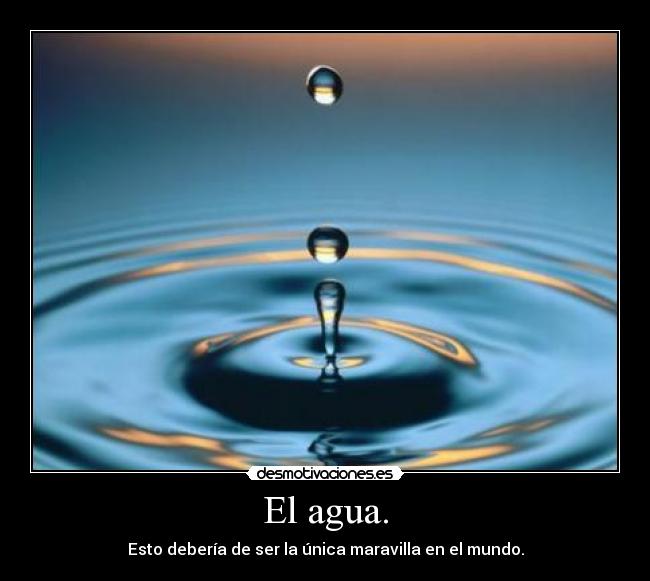 El agua. - Esto debería de ser la única maravilla en el mundo.
