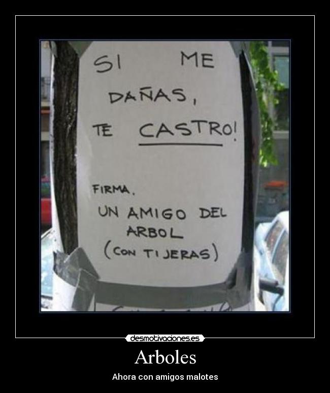 carteles arboles desmotivaciones