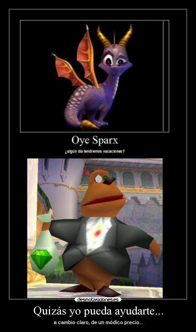 carteles spyro playstation ricachon sparx vacaciones desmotivaciones