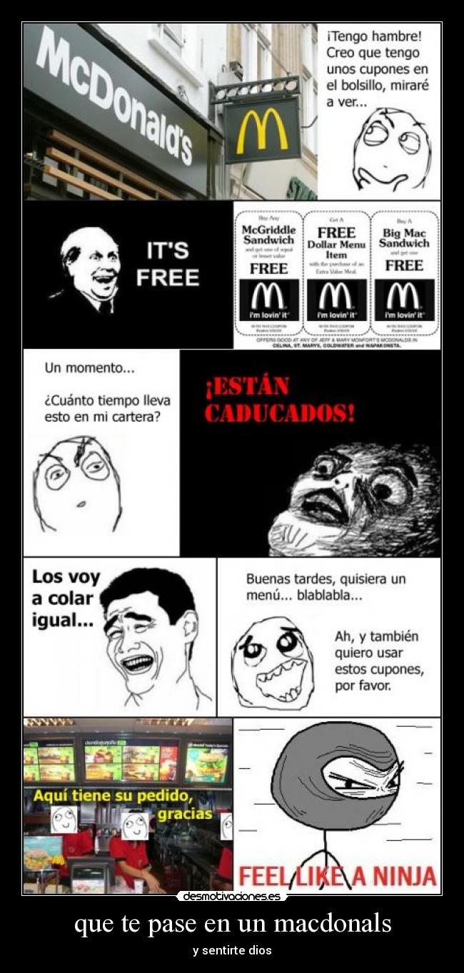 que te pase en un macdonals - y sentirte dios