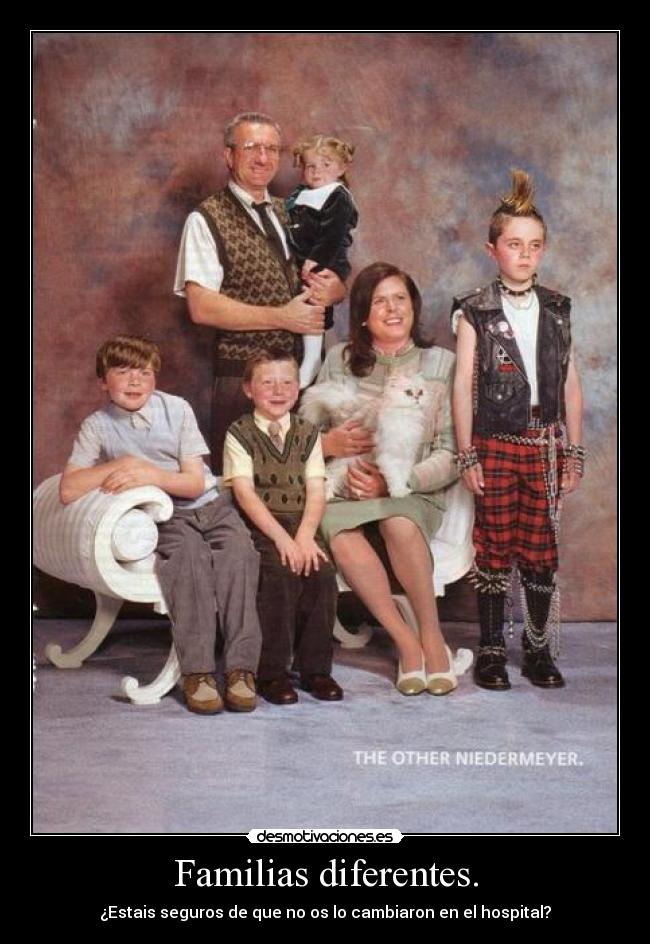 Familias diferentes. - ¿Estais seguros de que no os lo cambiaron en el hospital?